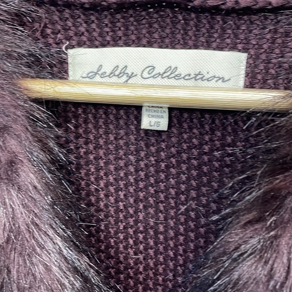 Sebby Collection Burgundy Faux Fur Front Vest -L- #0048 - Picture 4 of 14